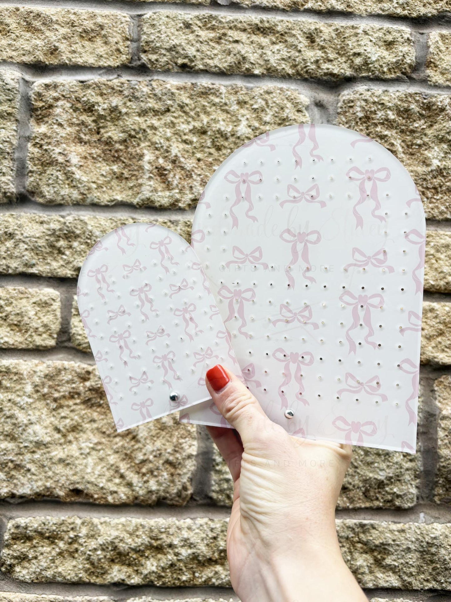 Personalised Pink Coquette Bow Acrylic Earring Stand