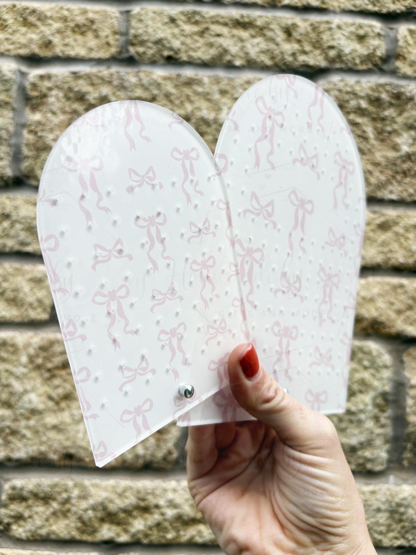 Personalised Pink Coquette Bow Acrylic Earring Stand