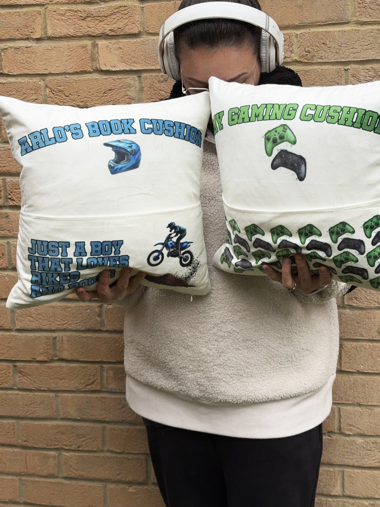 Personalised Motorcross Book Cushion