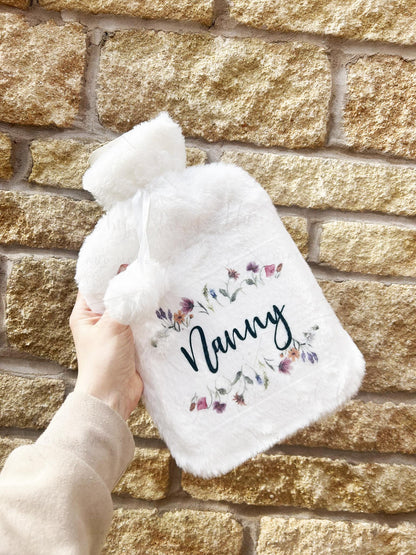 Personalised Wildflower Hot Water Bottle