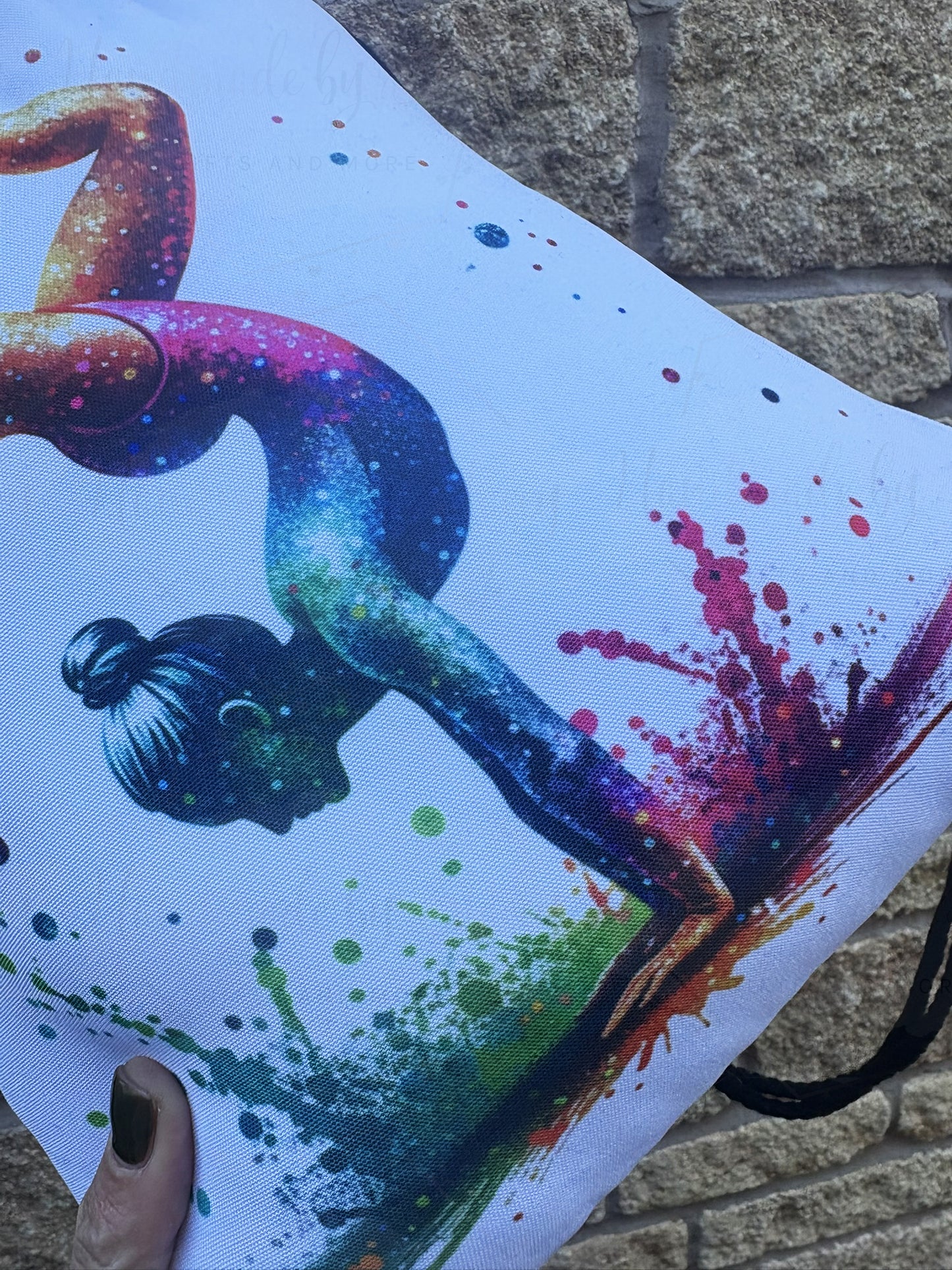 Personalised Watercolour Girls Gymnastic Drawstring Bag