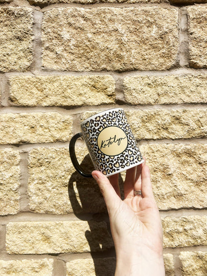 Personalised Leopard Print Ceramic Mug
