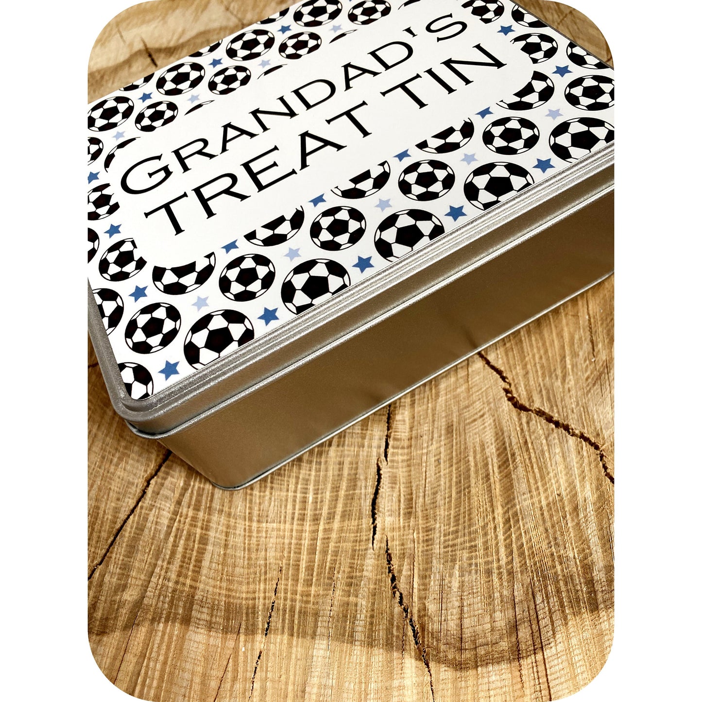 Personalised Novelty Metal Tin|Football Design|Editable Text|Football Medals|Sweets|Biscuits Tin|Thank you Birthday Christmas Gift Idea