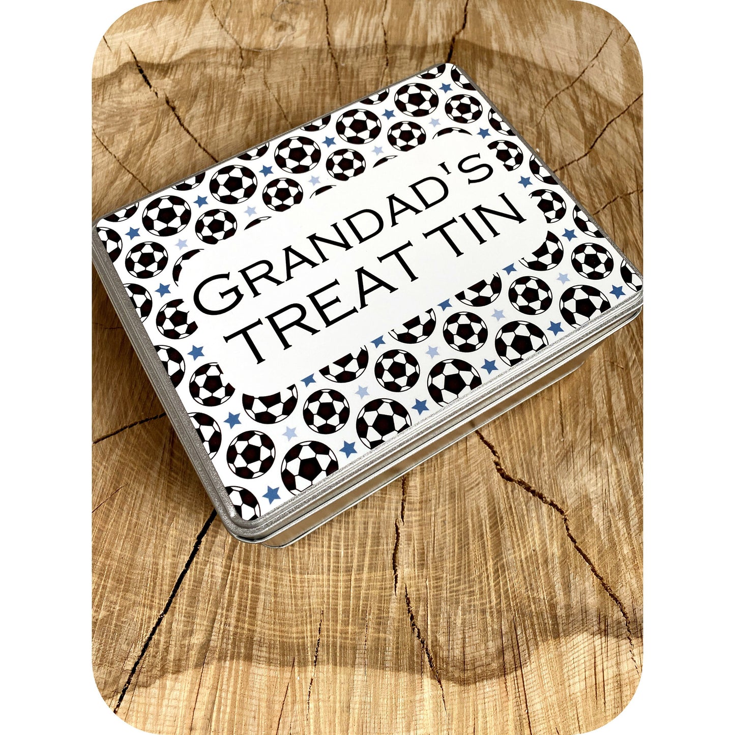 Personalised Novelty Metal Tin|Football Design|Editable Text|Football Medals|Sweets|Biscuits Tin|Thank you Birthday Christmas Gift Idea