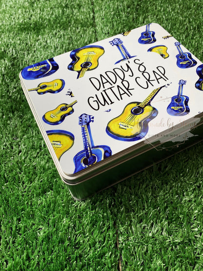 Personalised Novelty Metal Tin|Guital Musical Design|Birthday Christmas Gift|Editable Text|Sweet Biscuit Self Care Box|Unique Gift Idea
