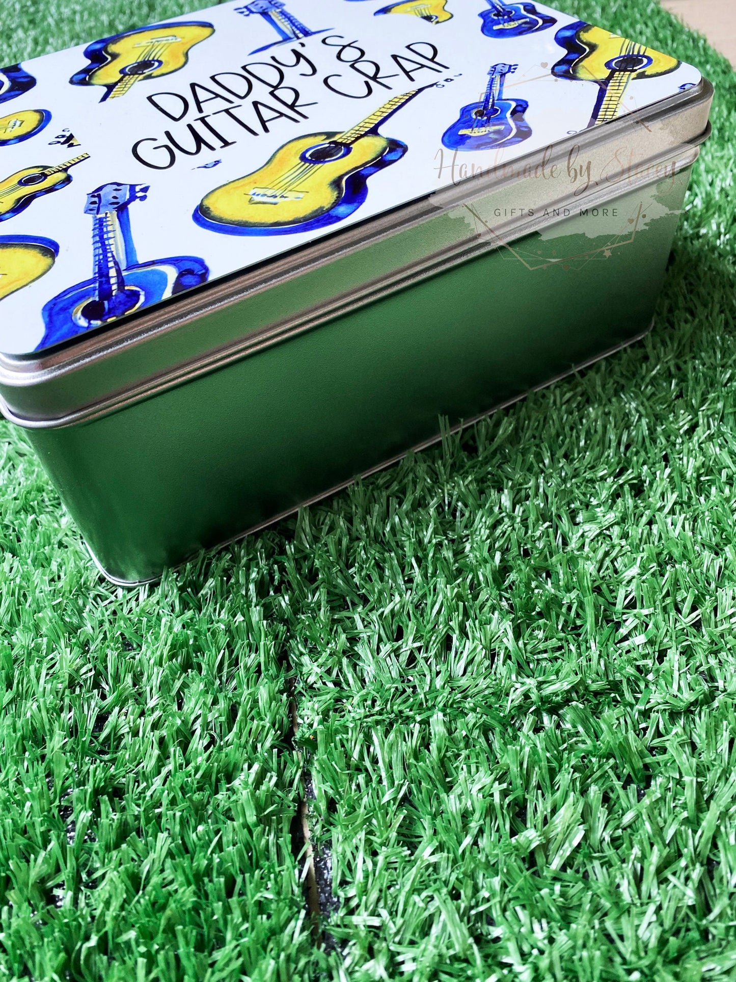 Personalised Novelty Metal Tin|Guital Musical Design|Birthday Christmas Gift|Editable Text|Sweet Biscuit Self Care Box|Unique Gift Idea