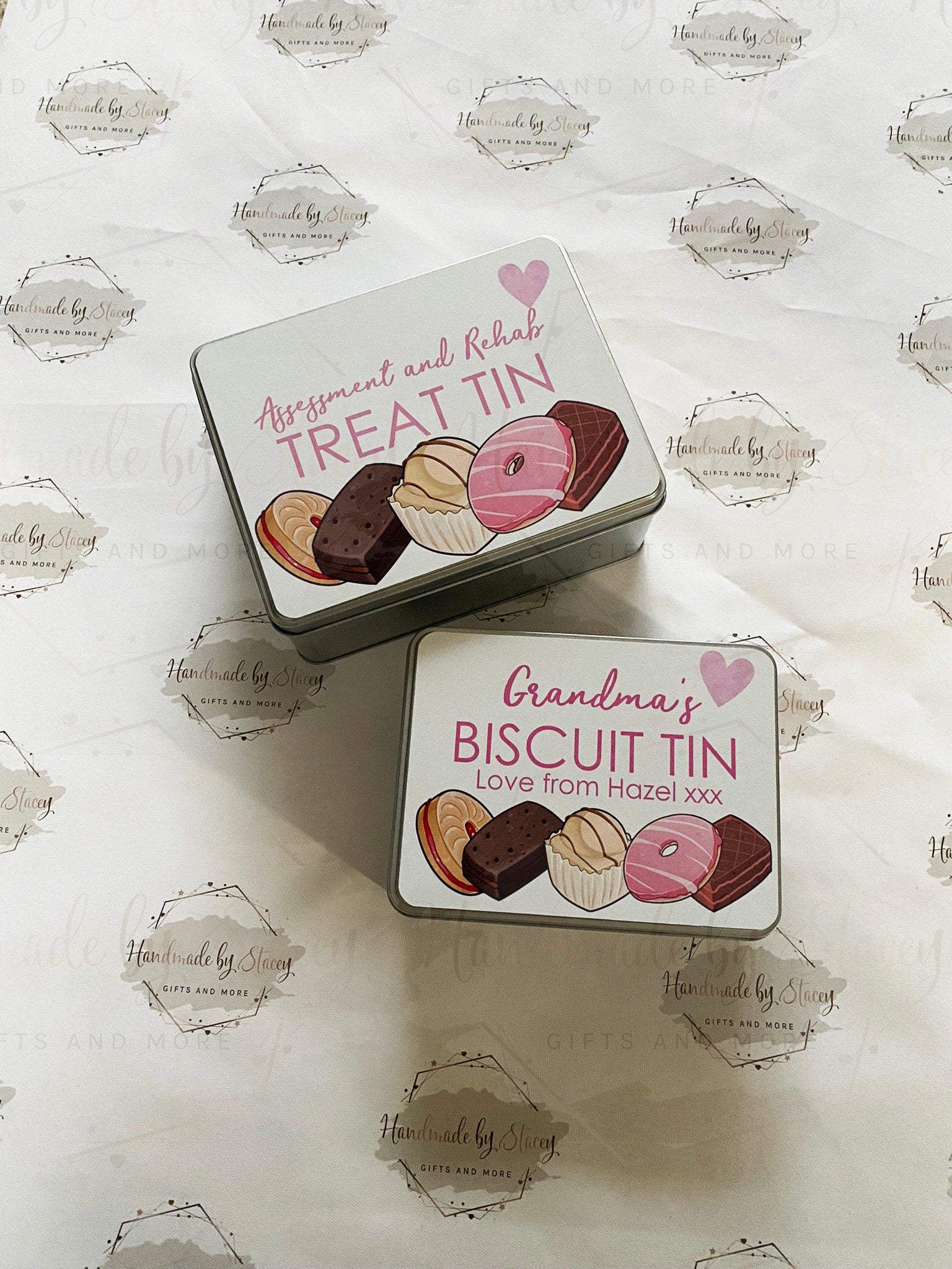 Personalised Novelty Metal Tin|Biscuit Design|Birthday Fathers Day Christmas Gift|Editable Text|Biscuit Self Care Box|Friend|Uncle|Dad