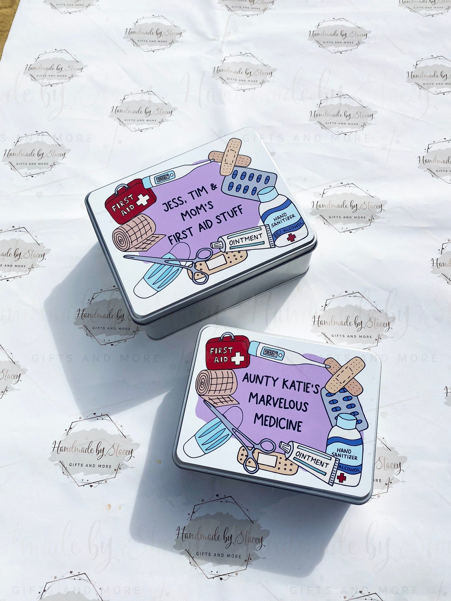 Personalised Novelty Metal Tin|Medicine Box|New Home Gift Idea|Box for Diabetics|Storage for Medical supplies|First aid box|Editable Text