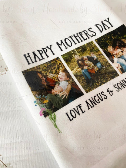 Personalised Kitchen Tea Towel|Custom Photography Family Gift Idea for Mother's day|Birthday|Christmas|Editable Text|New Home Gift