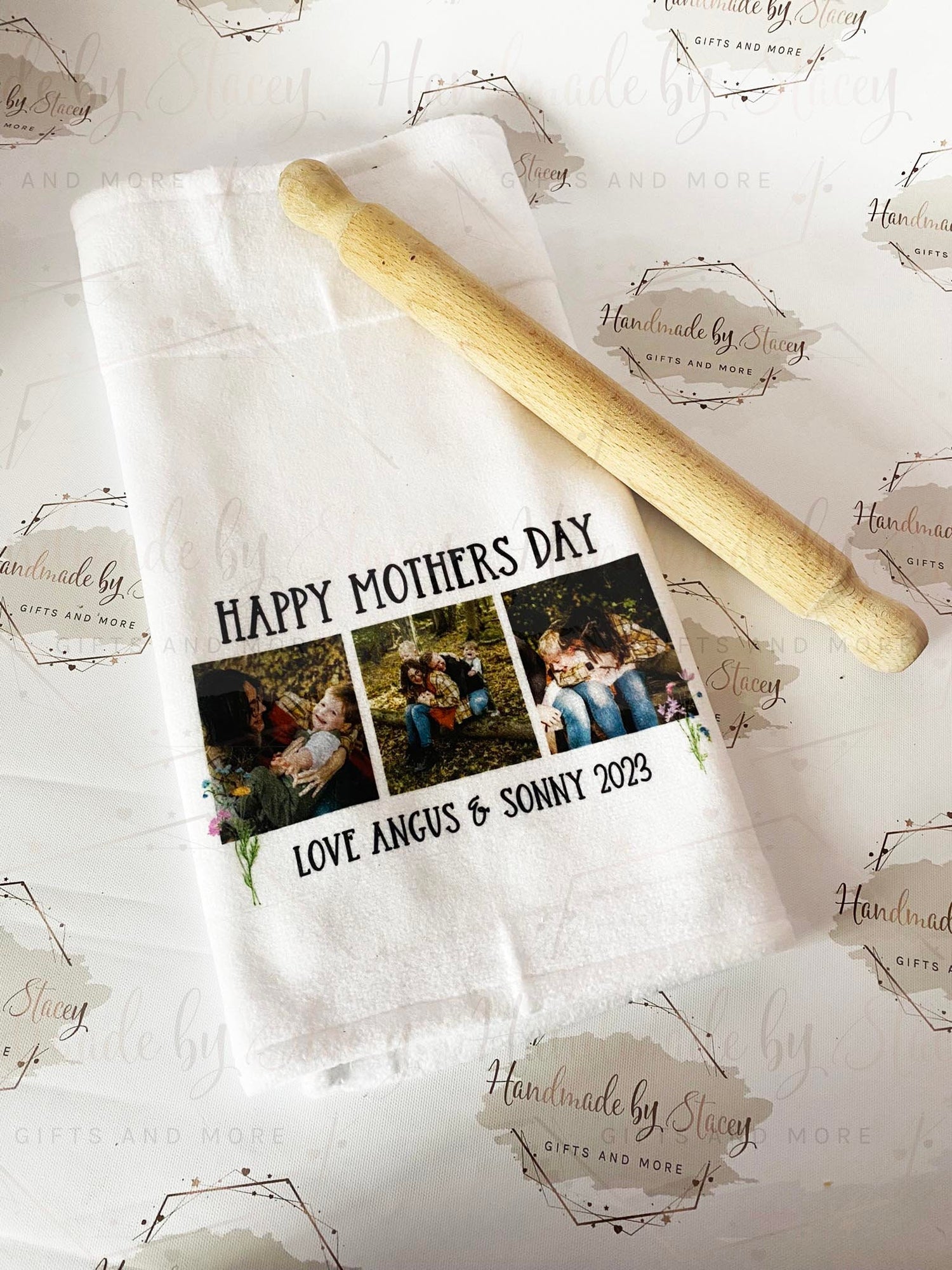 Personalised Kitchen Tea Towel|Custom Photography Family Gift Idea for Mother's day|Birthday|Christmas|Editable Text|New Home Gift