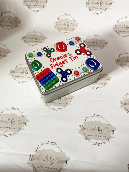 Personalised Novelty Metal Tin|Fidget Design|Editable Text|Autistic ADHD Sensory Toys|Birthday Christmas Gift Idea for Child|Adult