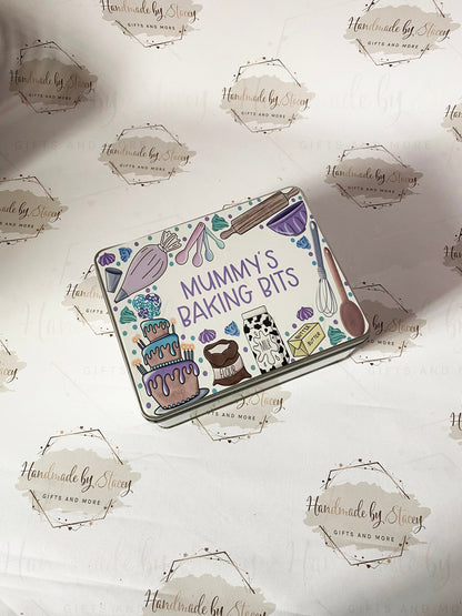 Personalised Novelty Metal Tin|Baking Cooking Tin|Editable Text|Recipe Cards Baking Accessories Storage|Gift for Kitchen|Birthday Christmas