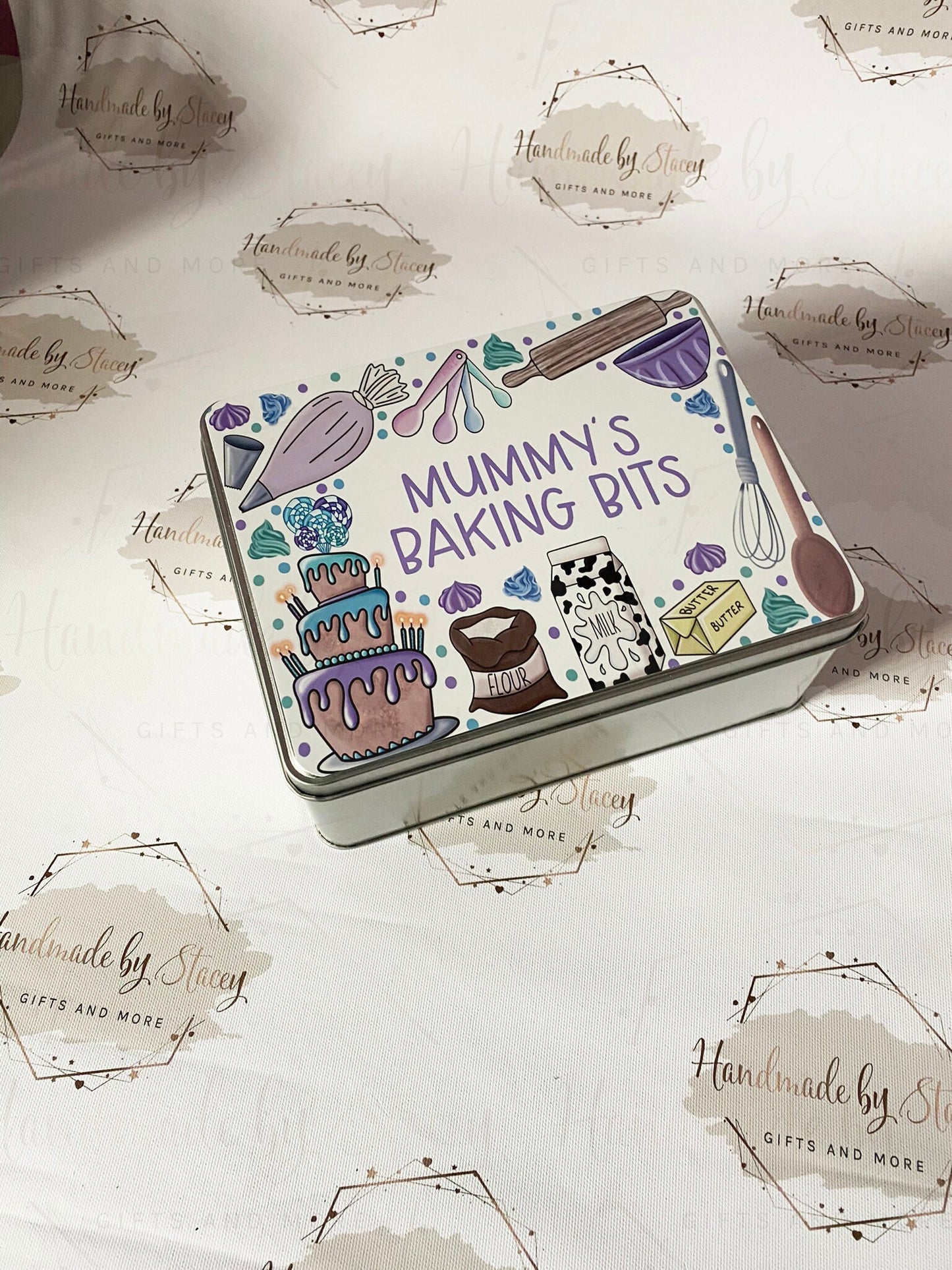 Personalised Novelty Metal Tin|Baking Cooking Tin|Editable Text|Recipe Cards Baking Accessories Storage|Gift for Kitchen|Birthday Christmas