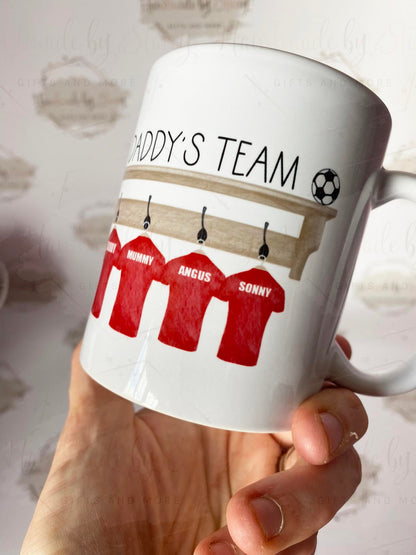 Personalised Ceramic Mug|Football Rugby Sport Fan|Custom Text|Gift Idea for Footy Fan|5 a Side|Gift for Brother/Uncle/Grandad/Daddy/Fathers