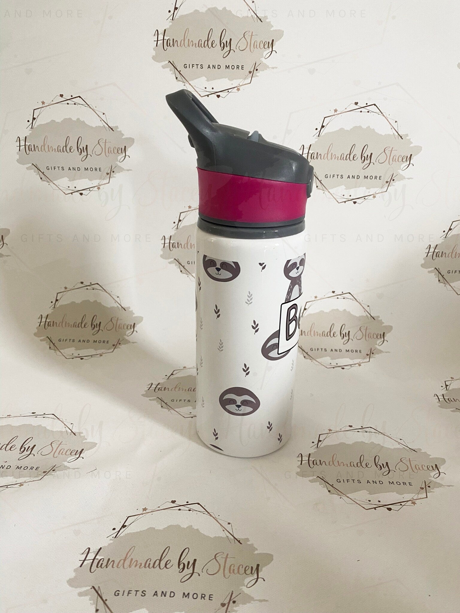 Personalised Child's Wild Animal Slothl Water Bottle|Back to School Drinking Bottle|Editable Text|Toddler Nursery|Birthday Gift Idea