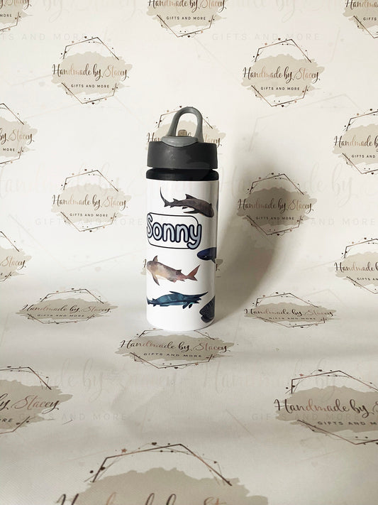 Personalised Child's Shark Animal Water Bottle|Back to School Drinking Bottle|Editable Text|Toddler Nursery|Birthday Gift Idea