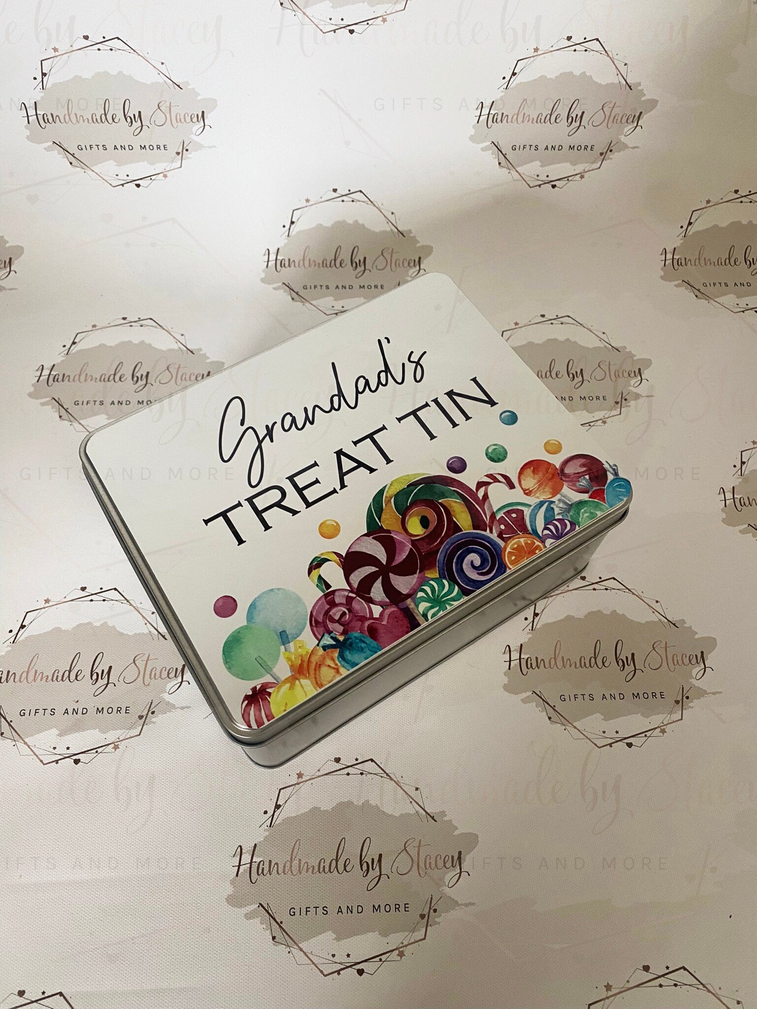 Personalised Novelty Metal Tin|Old Fashioned Sweeties|Sugar Treat Tin|Editable Text|Gift Idea for Grandad|Dad|Uncle|Mum|Aunty|Godparent