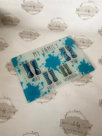 Personalised Chopping Board|Kitchen Gift Idea|Rainy Puddle Grandchildren Wellies Cutting Board|Gift Idea for Grandparents|Editable Text