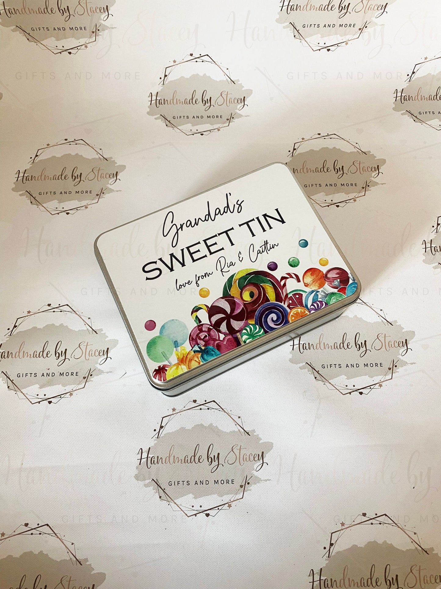 Personalised Novelty Metal Tin|Old Fashioned Sweeties|Sugar Treat Tin|Editable Text|Gift Idea for Grandad|Dad|Uncle|Mum|Aunty|Godparent