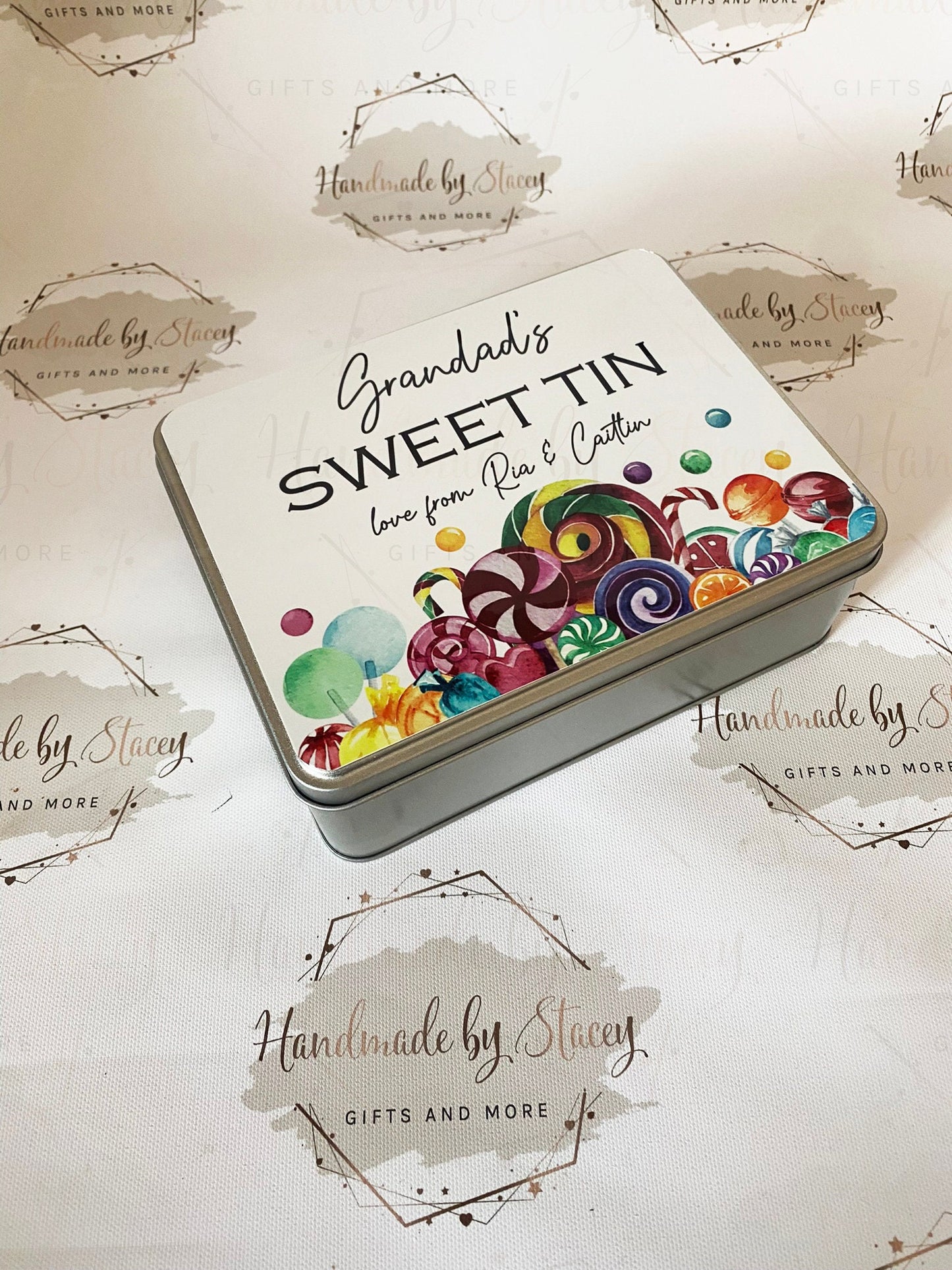 Personalised Novelty Metal Tin|Old Fashioned Sweeties|Sugar Treat Tin|Editable Text|Gift Idea for Grandad|Dad|Uncle|Mum|Aunty|Godparent
