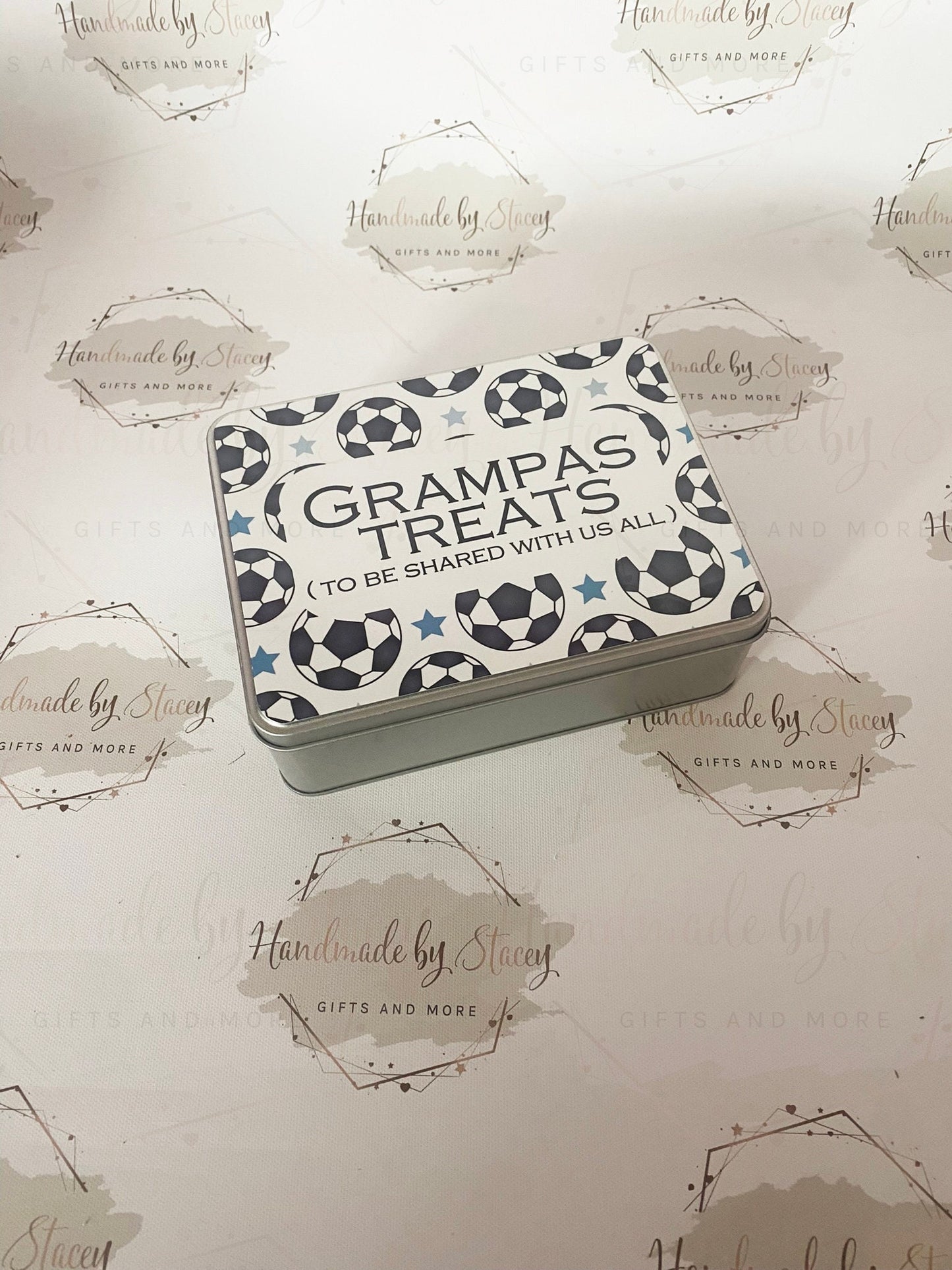 Personalised Novelty Metal Tin|Football Design|Editable Text|Football Medals|Sweets|Biscuits Tin|Thank you Birthday Christmas Gift Idea