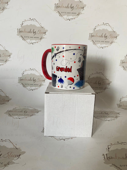 Personalised Ceramic Mug|Fishing Design|Fisherman Gift Idea|Editable Text|Birthday Christmas Gift for Him|Dad|Grandad|Stepdad|
