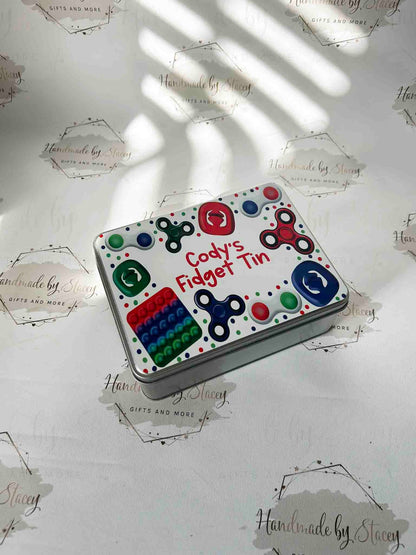 Personalised Novelty Metal Tin|Fidget Design|Editable Text|Autistic ADHD Sensory Toys|Birthday Christmas Gift Idea for Child|Adult