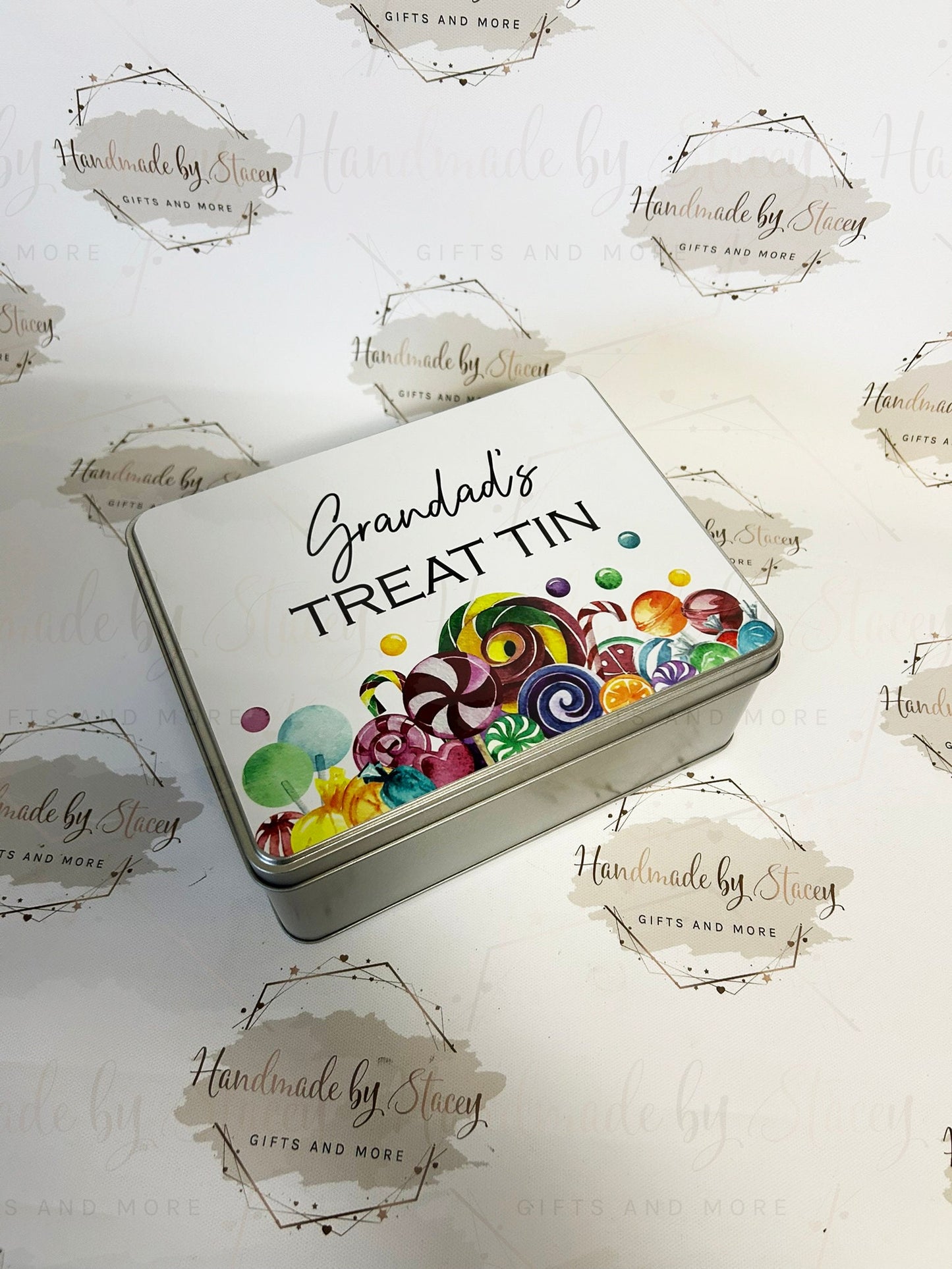 Personalised Novelty Metal Tin|Old Fashioned Sweeties|Sugar Treat Tin|Editable Text|Gift Idea for Grandad|Dad|Uncle|Mum|Aunty|Godparent