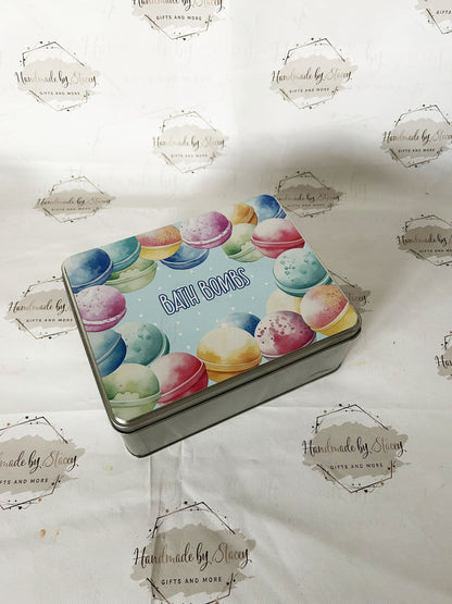 Personalised Novelty Metal Tin|Bath Bomb Gift Box|Bath Accessories|Mothers Day Friend Sister Child Gift Idea|Birthday Christmas Present