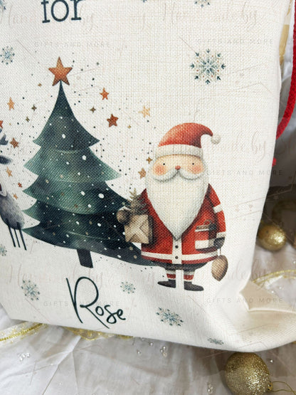 Personalised Christmas Bag|Seasonal Sack/Stocking|Three Styles|Editable Text|Stocking Filler|Xmas Design|Special Delivery|First Christmas