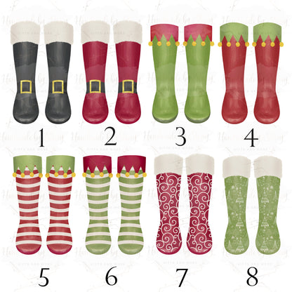Personalised Christmas Cushion|Family Seasonal Santa Boot Welly Design|Editable Text|Secret Santa Gift Idea for Friends Family Grandparents