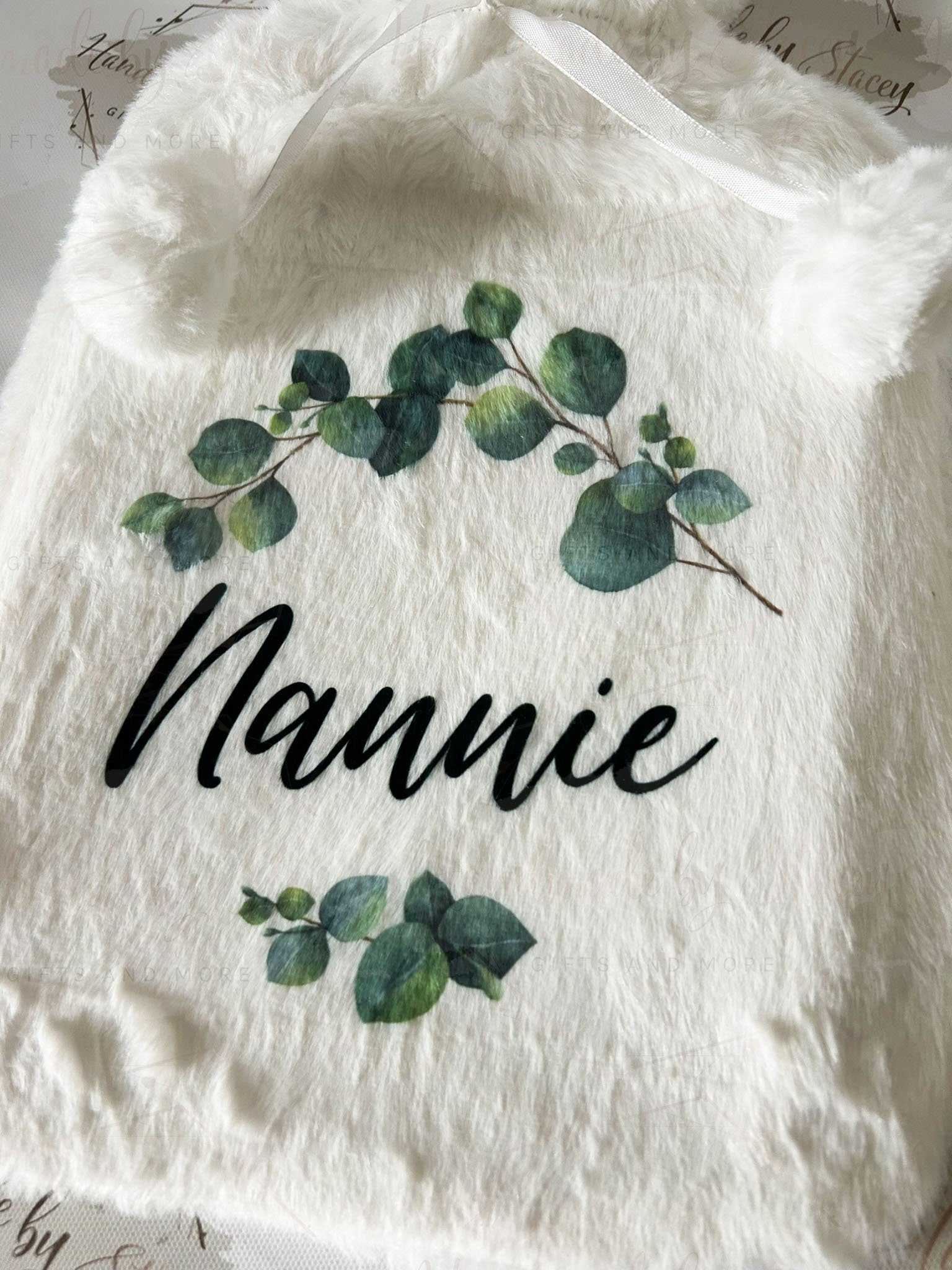 Personalised Hot Water Bottle|Eucalyptus Floral Design|Editable Text|Limited Birthday Christmas Warm Gift Idea|For Mum Grandparent Friend