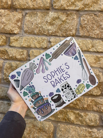 Personalised Novelty Metal Tin|Baking Cooking Tin|Editable Text|Recipe Cards Baking Accessories Storage|Gift for Kitchen|Birthday Christmas