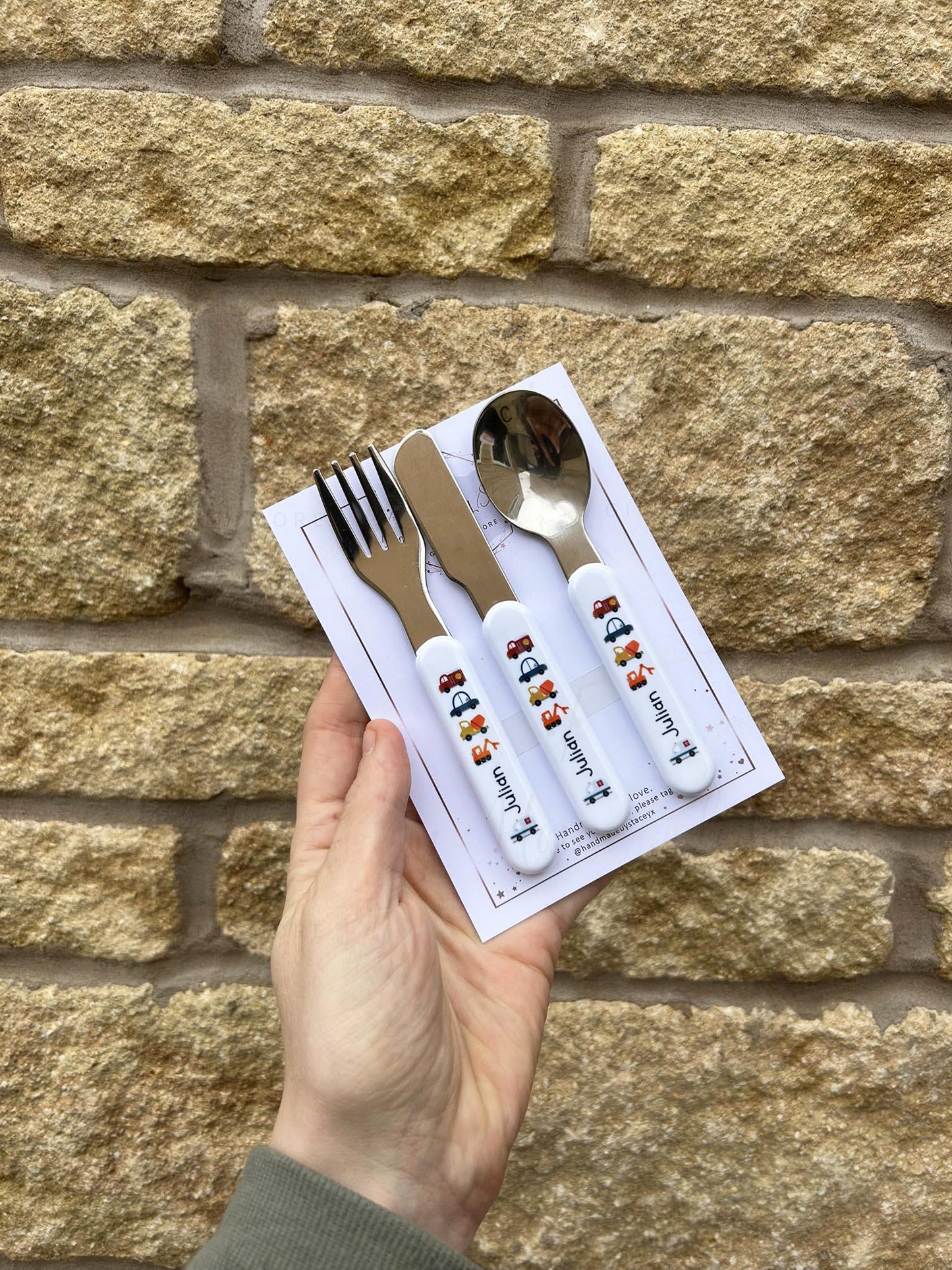 Personalised Plastic Childrens Cutlery|Various Designs|First Birthday|Christening
