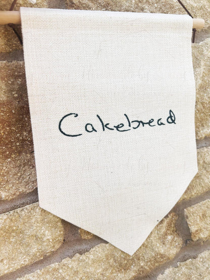 Personalised Linen Flag Pennant|Loved Ones Handwriting|Childs Writing|Keepsake Memorial Home Decor|Thoughtful Present in Memory of