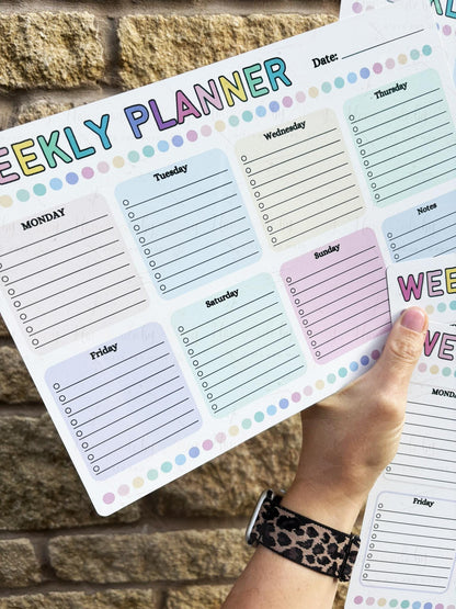 A4 Aluminium Reusable Weekly Whiteboard Planner|Four Designs|Family Organiser