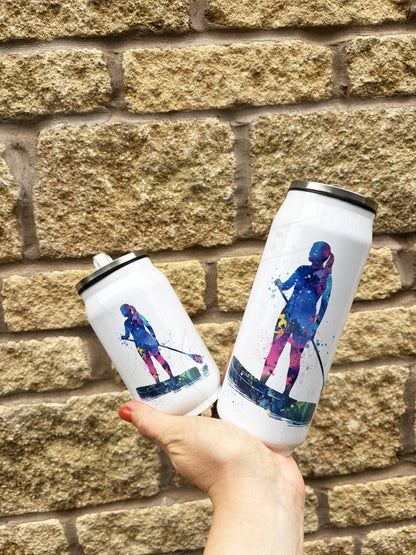 Personalised Boys/Girls Paddle Boarding Stainless Steel Can with Straw - Two Sizes Editable Text