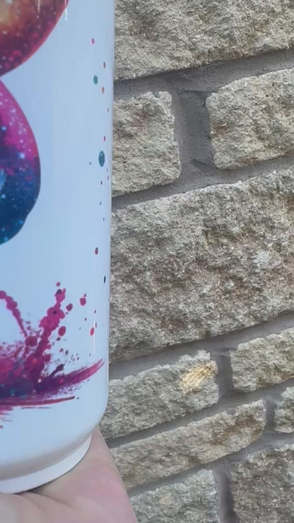 Personalised Girls Gymnast Stainless Steel Can with Straw - Two Sizes Editable Text