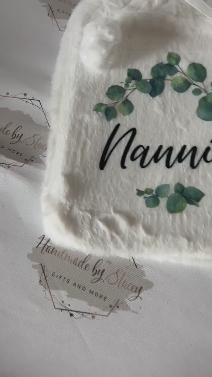 Personalised Hot Water Bottle|Eucalyptus Floral Design|Editable Text|Limited Birthday Christmas Warm Gift Idea|For Mum Grandparent Friend