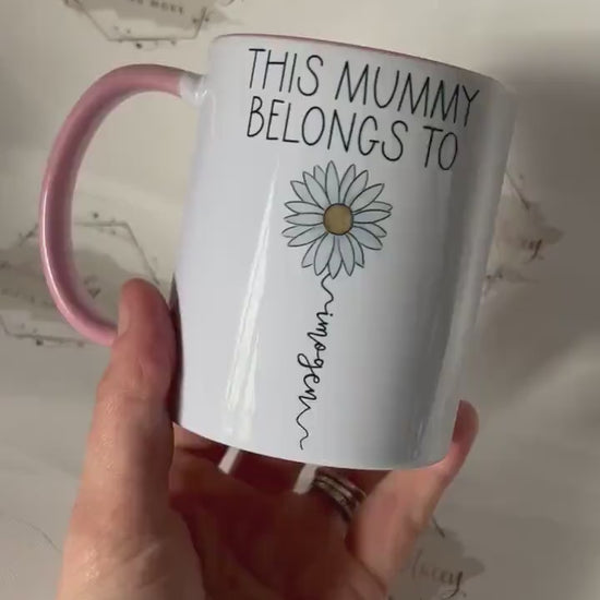 Personalised Birth Flower Mug|Ceramic Drinking Cup|Grandparent Mothers Day Birthday Gift Idea for Her|Floral Birthday Design