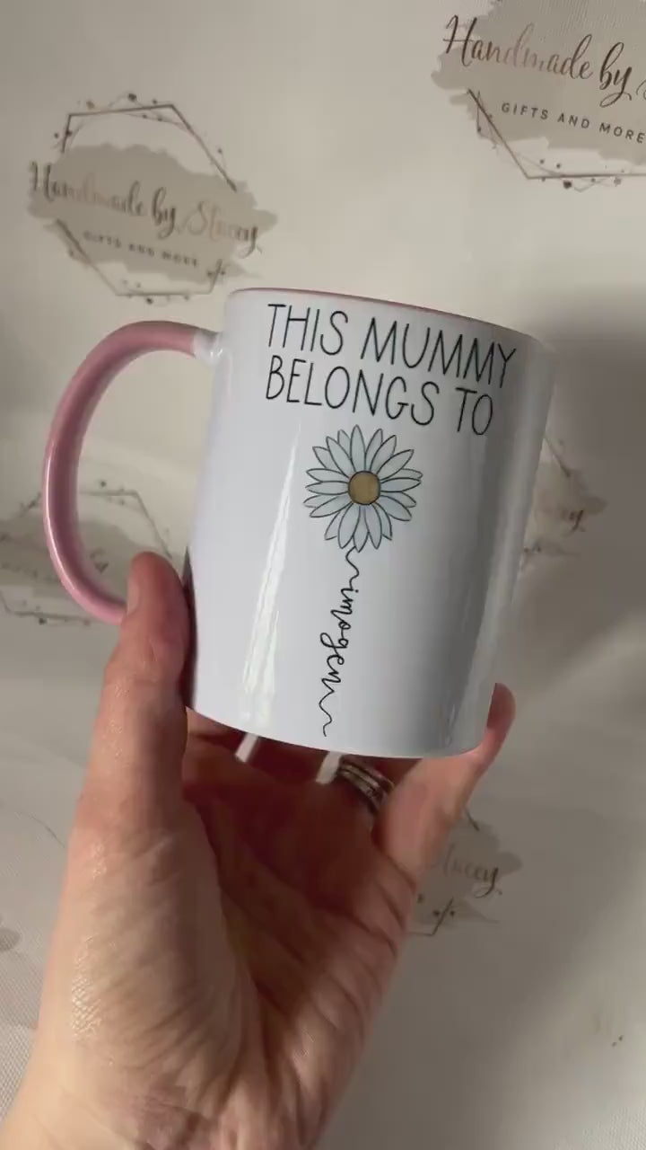 Personalised Birth Flower Mug|Ceramic Drinking Cup|Grandparent Mothers Day Birthday Gift Idea for Her|Floral Birthday Design