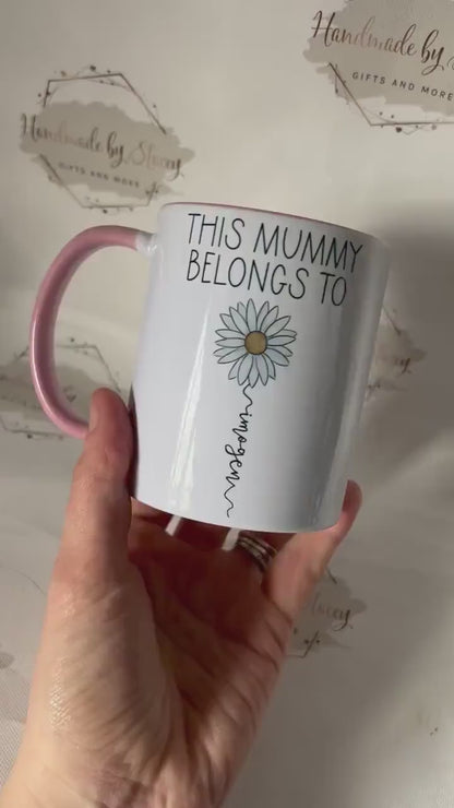 Personalised Birth Flower Mug|Ceramic Drinking Cup|Grandparent Mothers Day Birthday Gift Idea for Her|Floral Birthday Design