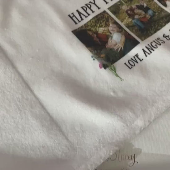 Personalised Kitchen Tea Towel|Custom Photography Family Gift Idea for Mother's day|Birthday|Christmas|Editable Text|New Home Gift