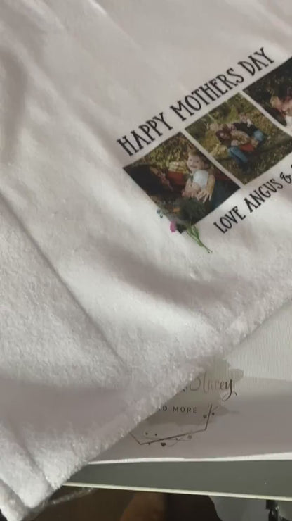 Personalised Kitchen Tea Towel|Custom Photography Family Gift Idea for Mother's day|Birthday|Christmas|Editable Text|New Home Gift