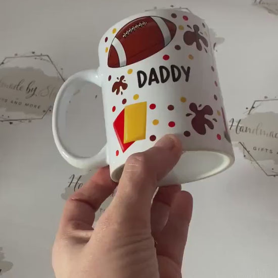 Personalised Ceramic|Plastic Mug|Rugby Sport Fan|Custom Text|Gift Idea for Rugby Lover|11oz Drinking Cup|Gift idea for Him|Her|Father's Day
