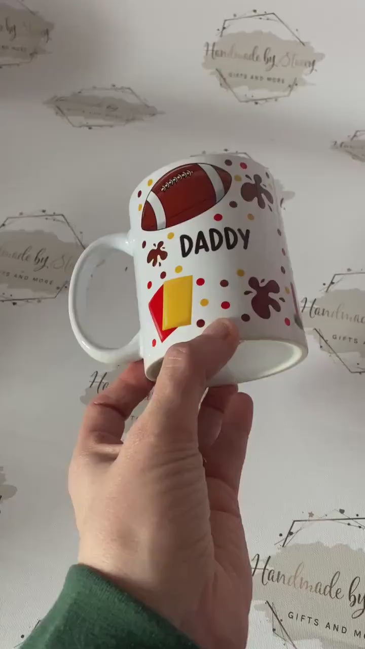 Personalised Ceramic|Plastic Mug|Rugby Sport Fan|Custom Text|Gift Idea for Rugby Lover|11oz Drinking Cup|Gift idea for Him|Her|Father's Day