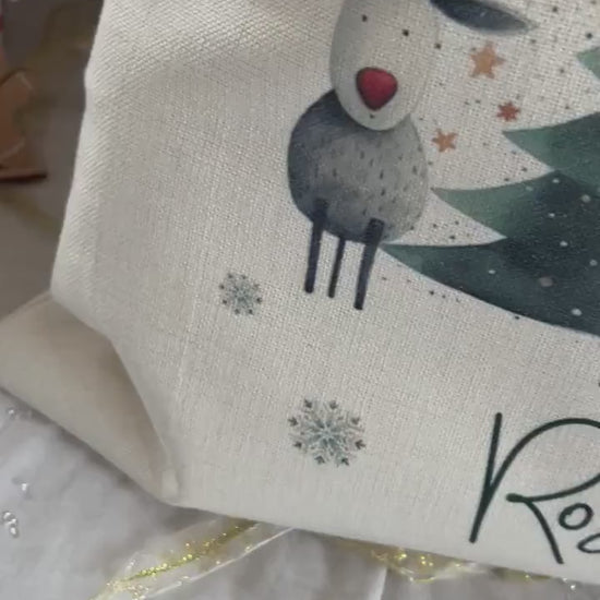 Personalised Christmas Bag|Seasonal Sack/Stocking|Three Styles|Editable Text|Stocking Filler|Xmas Design|Special Delivery|First Christmas