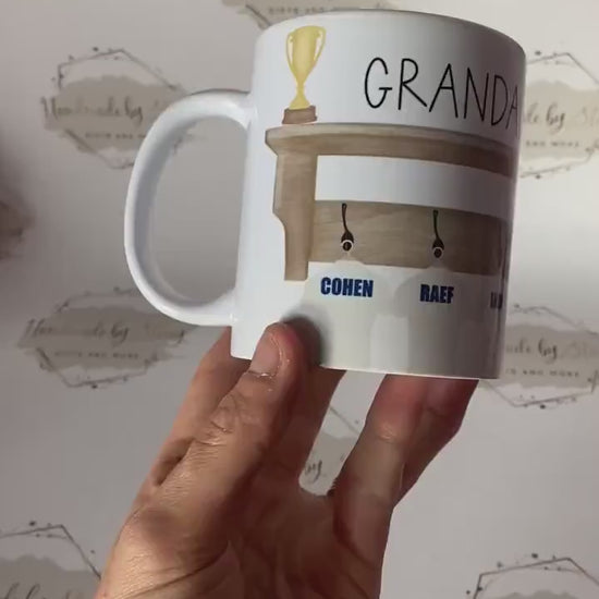 Personalised Ceramic Mug|Football Rugby Sport Fan|Custom Text|Gift Idea for Footy Fan|5 a Side|Gift for Brother/Uncle/Grandad/Daddy/Fathers