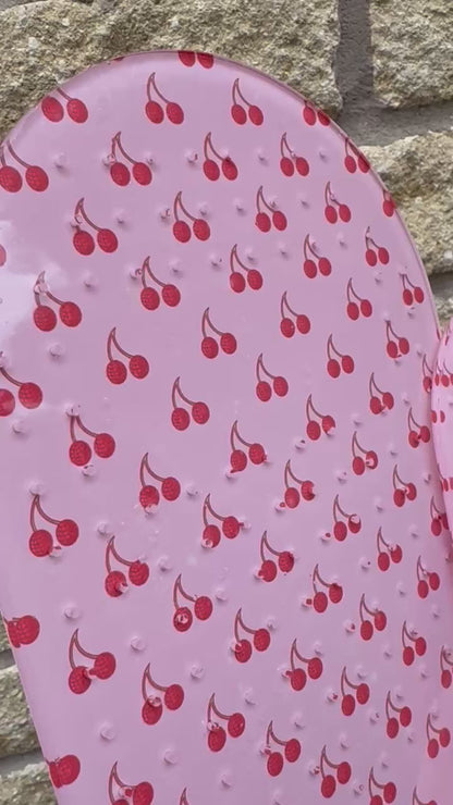 Personalised Pink Cherry Print Acrylic Earring Stand