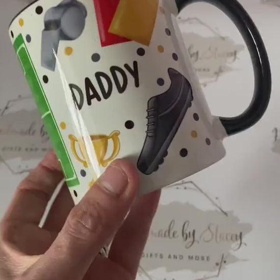 Personalised Ceramic Mug|Football Sport Fan|Custom Text|Gift Idea for Footy Fan|5 a Side|11 a side|Junior Football|Father's Day|Christmas|
